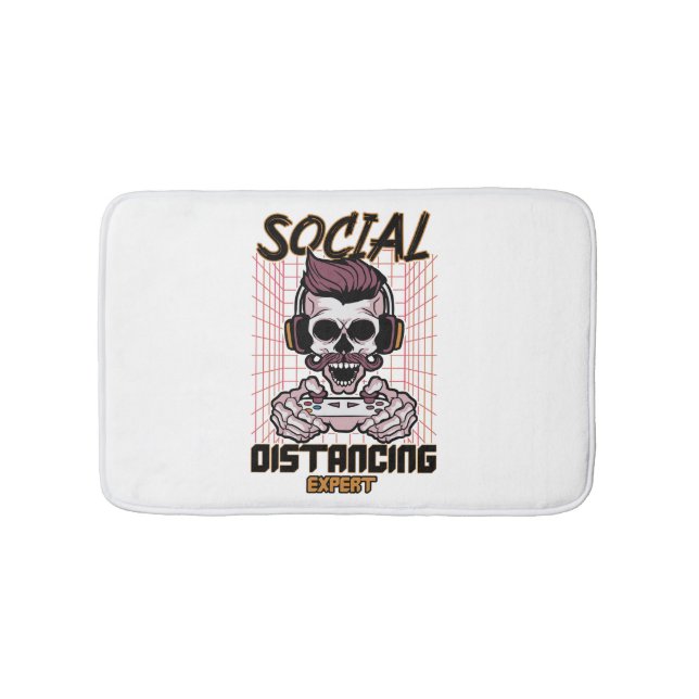 Social distancing expert gaming design bath mat (Front)