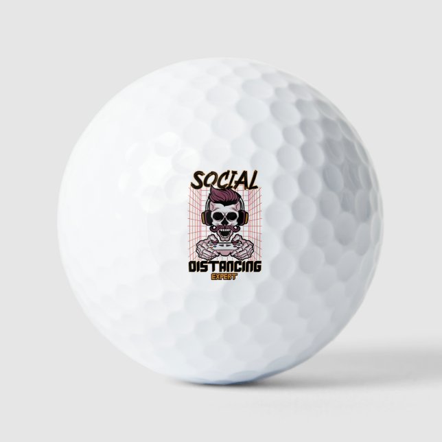 Social distancing expert gaming design golf balls (Front)