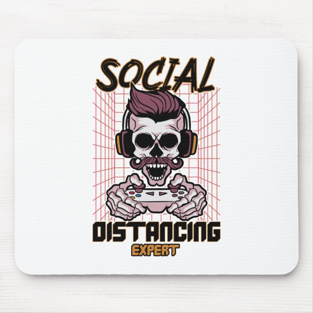 Social distancing expert gaming design mouse mat (Front)