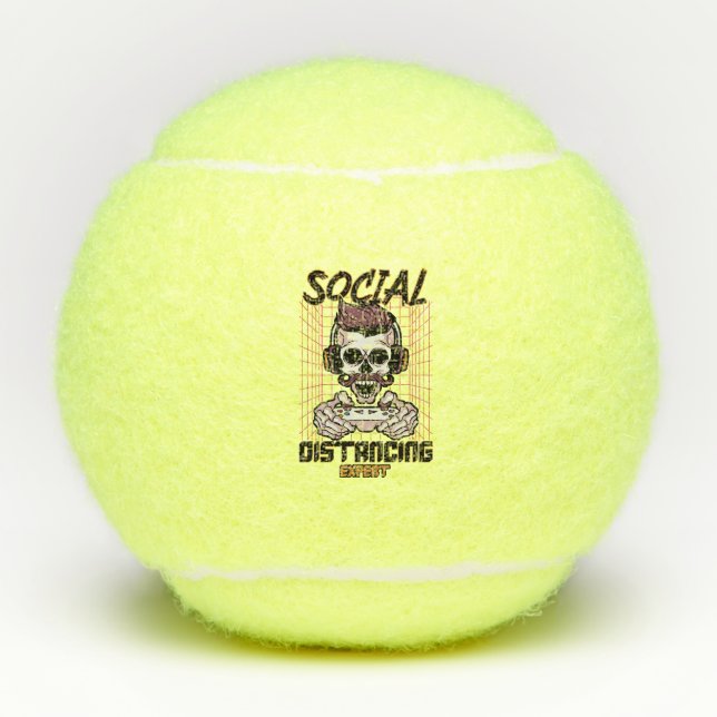 Social distancing expert gaming design tennis balls (Front)