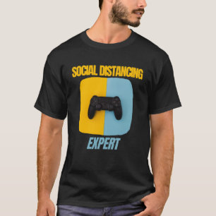 Social Distancing Expert Gaming Video Gamer Boys M T-Shirt