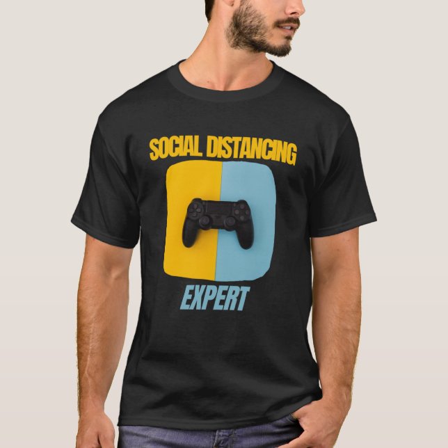 Social Distancing Expert Gaming Video Gamer Boys M T-Shirt (Front)
