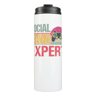 Social Distancing Expert Gaming Vintage Video Game Thermal Tumbler