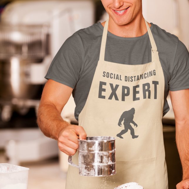 Social Distancing Expert Sasquatch Funny Apron (Creator Uploaded)
