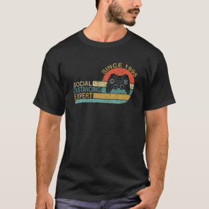 Social Distancing Expert Vintage Video Gamer Since T-Shirt