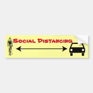 Social Distancing for Cyclists Bumper Sticker