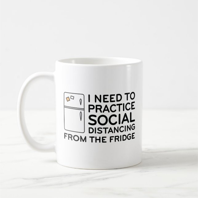 Social Distancing Fridge Coffee Mug (Left)