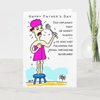 Social Distancing Funny Spider Father's Day Card