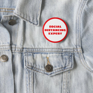 Social Distancing Introvert Antisocial Flu Shy 6 Cm Round Badge