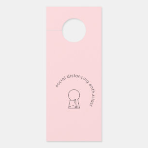 Social Distancing Introvert Cat Humour Minimalist Door Hanger