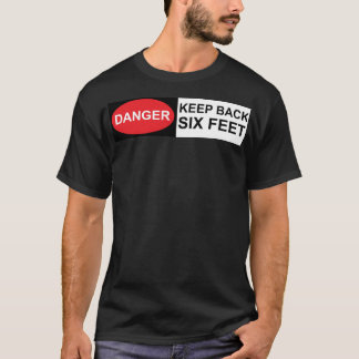 Social-Distancing Keep Back Warning Black T-shirt