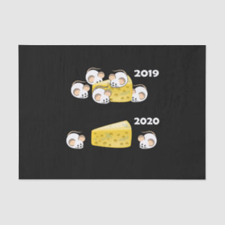 Social Distancing Mouse And Cheese Funny 2020 Long Tissue Paper