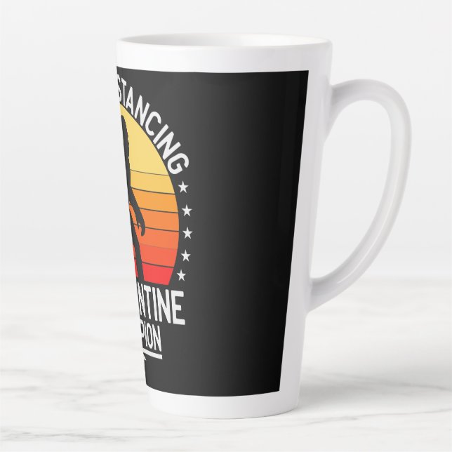 Social Distancing Quarantine Bigfoot   Latte Mug (Right)