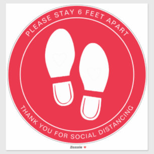 Social Distancing Red Floor Marker