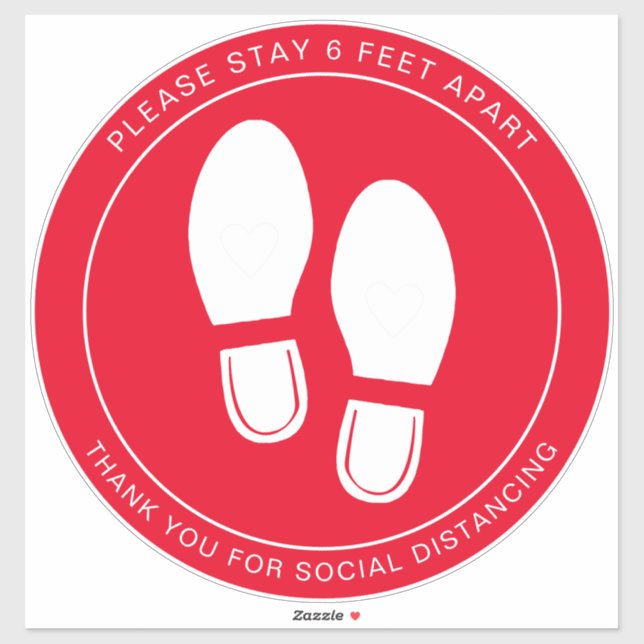 Social Distancing Red Floor Marker (Sheet)
