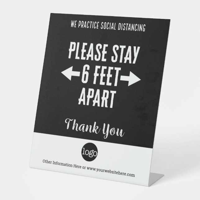 Social Distancing Rules & Regulations Business Pedestal Sign (Front)