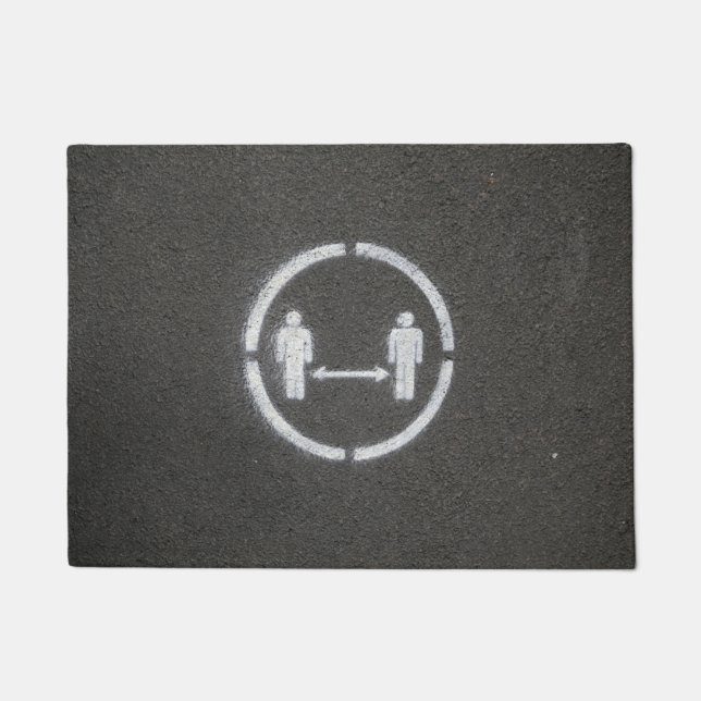 Social distancing sign doormat (Front)