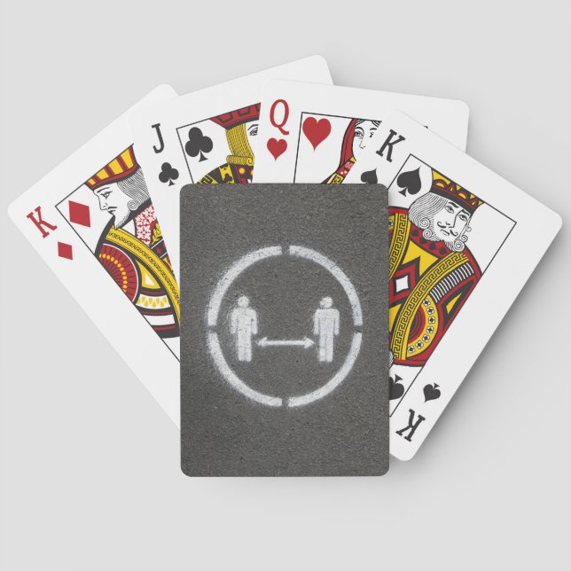 Social distancing sign playing cards (Back)