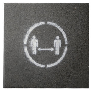 Social distancing sign tile
