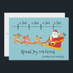 Social Distancing Spread Joy Christmas Santa Sled Holiday Card<br><div class="desc">This design was created though digital art. It may be personalised in the area provided by changing the photo and/or text. Or it can be customised by choosing the click to customise further option and delete or change the colour the background, add text, change the text colour or style, or...</div>