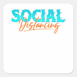 Social Distancing Square Sticker