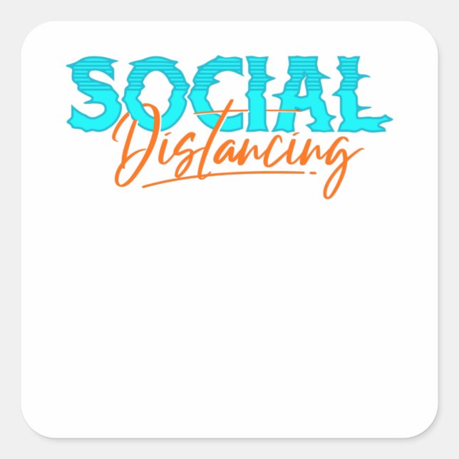 Social Distancing Square Sticker (Front)