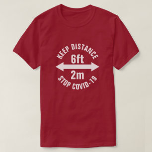 Social Distancing Stop Corona Virus Covid19 Sign T-Shirt