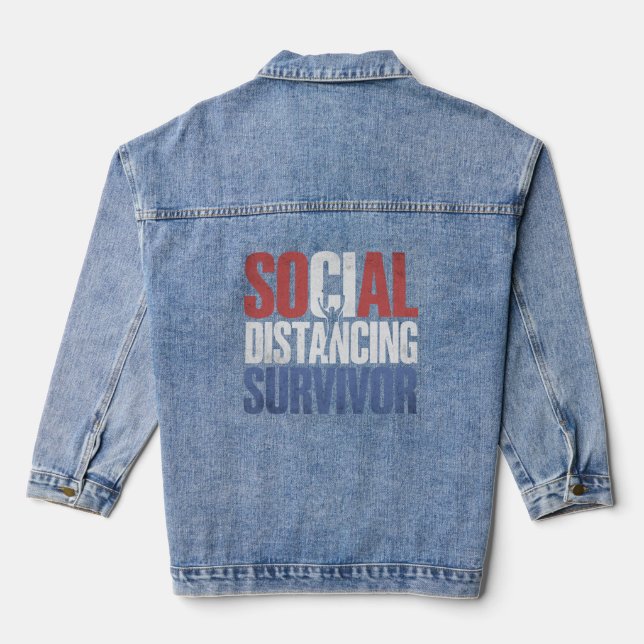 Social Distancing Survivor  Denim Jacket (Back)