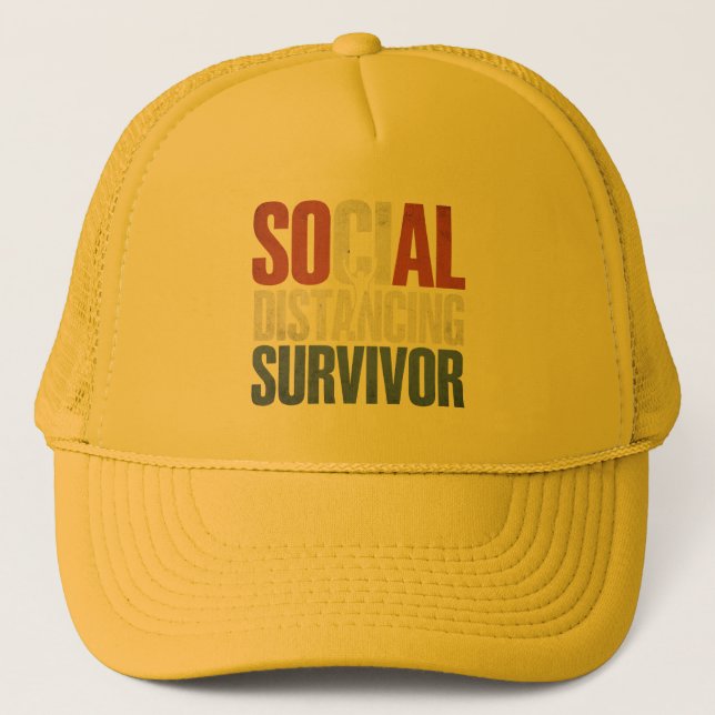 Social Distancing Survivor  Trucker Hat (Front)