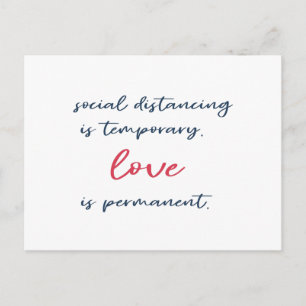 Social distancing typography motivation quote postcard