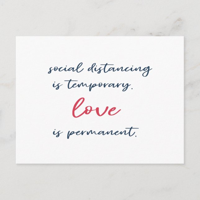 Social distancing typography motivation quote postcard (Front)