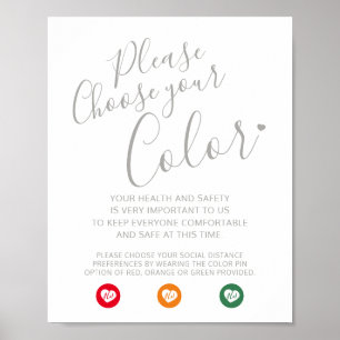 Social distancing wedding instruction poster
