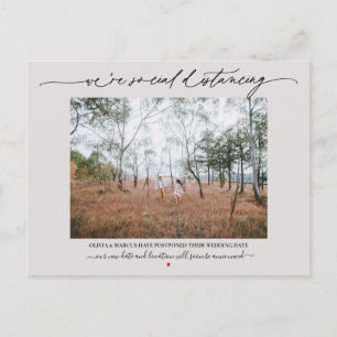 Social Distancing Wedding Postponement Pale Mauve Postcard