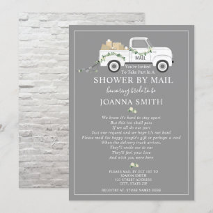 Social Distancing Wedding Shower Mail White Truck Invitation