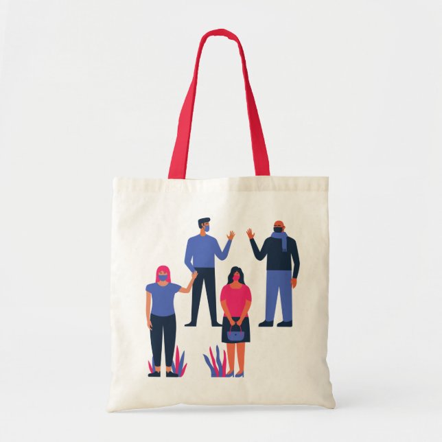 Social Distancing when Say Hello Tote Bag (Front)