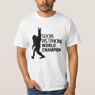 Social Distancing World Champion Funny bigfoot T-Shirt