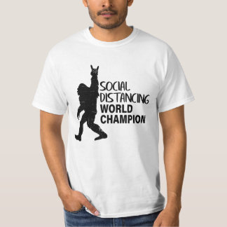 Social Distancing World Champion Funny bigfoot T-Shirt