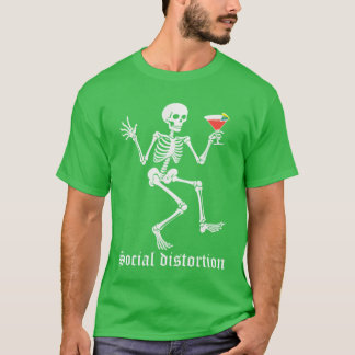 Social Distortions Skeleton Drinking Party Minimal T-Shirt