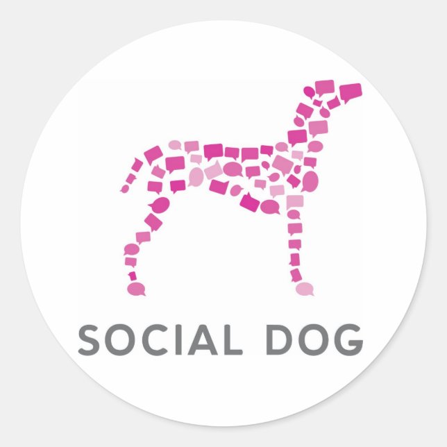 Social Dog Media Stickers 1.5" (Front)
