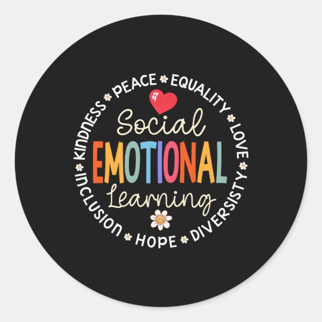 Social Emotional Learning He Counsellor Teacher Se Classic Round Sticker (Front)