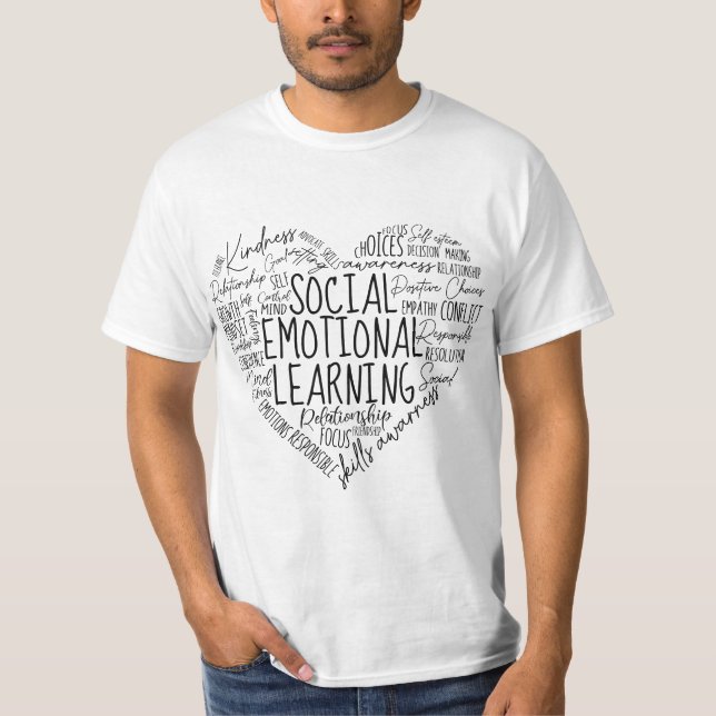 Social Emotional Learning Heart Counselor Teacher  T-Shirt (Front)