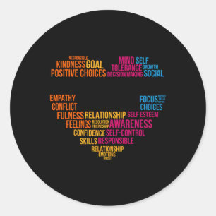 Social Emotional Learning Team Counsellor Sel Day Classic Round Sticker