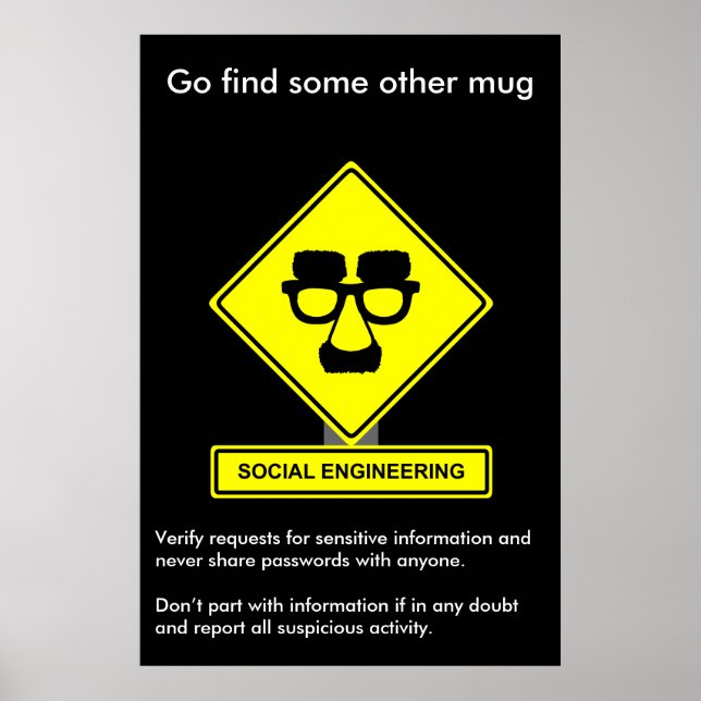 Social Engineering Security Awareness Poster (Front)