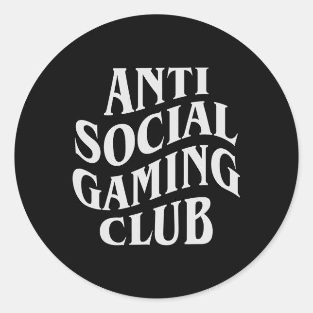 Social Gaming Club Funny Video Game Player  Classic Round Sticker (Front)
