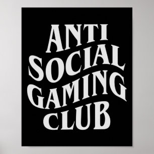 Social Gaming Club Funny Video Game Player Poster