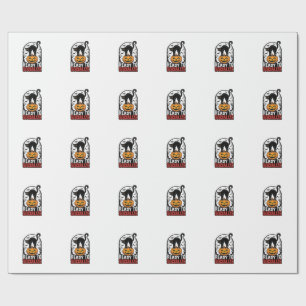 Social Halloween Cat Spooky Party Humour Design_1 Wrapping Paper