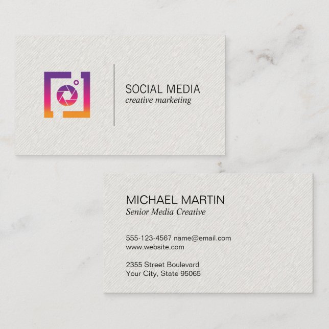 Social Icon | Social Media Marketing Business Card (Front/Back)