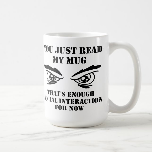 Social Interaction Funny Travel Mug (Right)