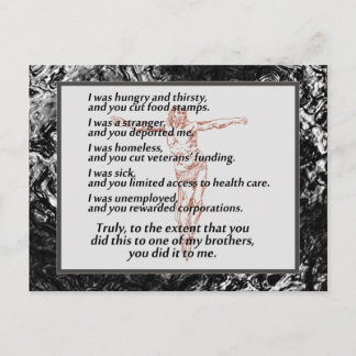 Social Justice Crucifix Postcard