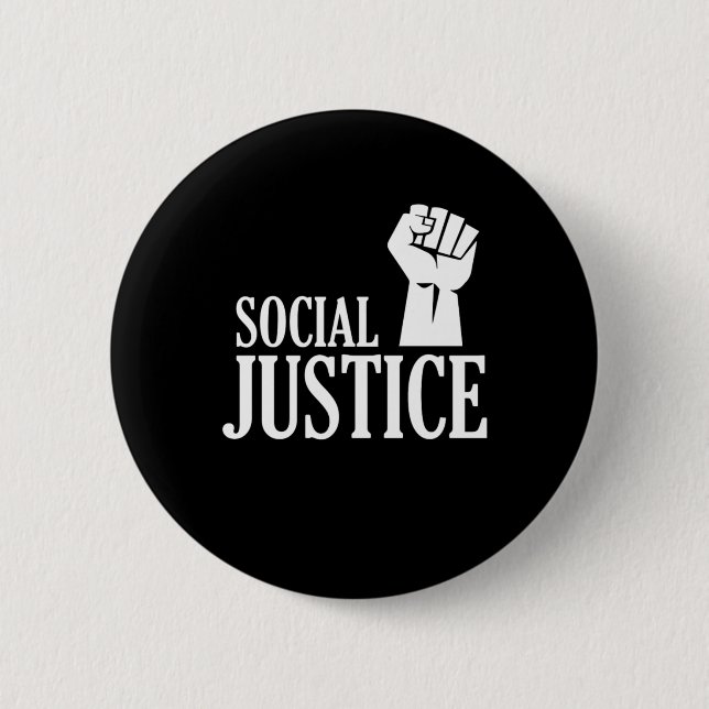 Social Justice Fist Human Rights Equality Gift 6 Cm Round Badge (Front)